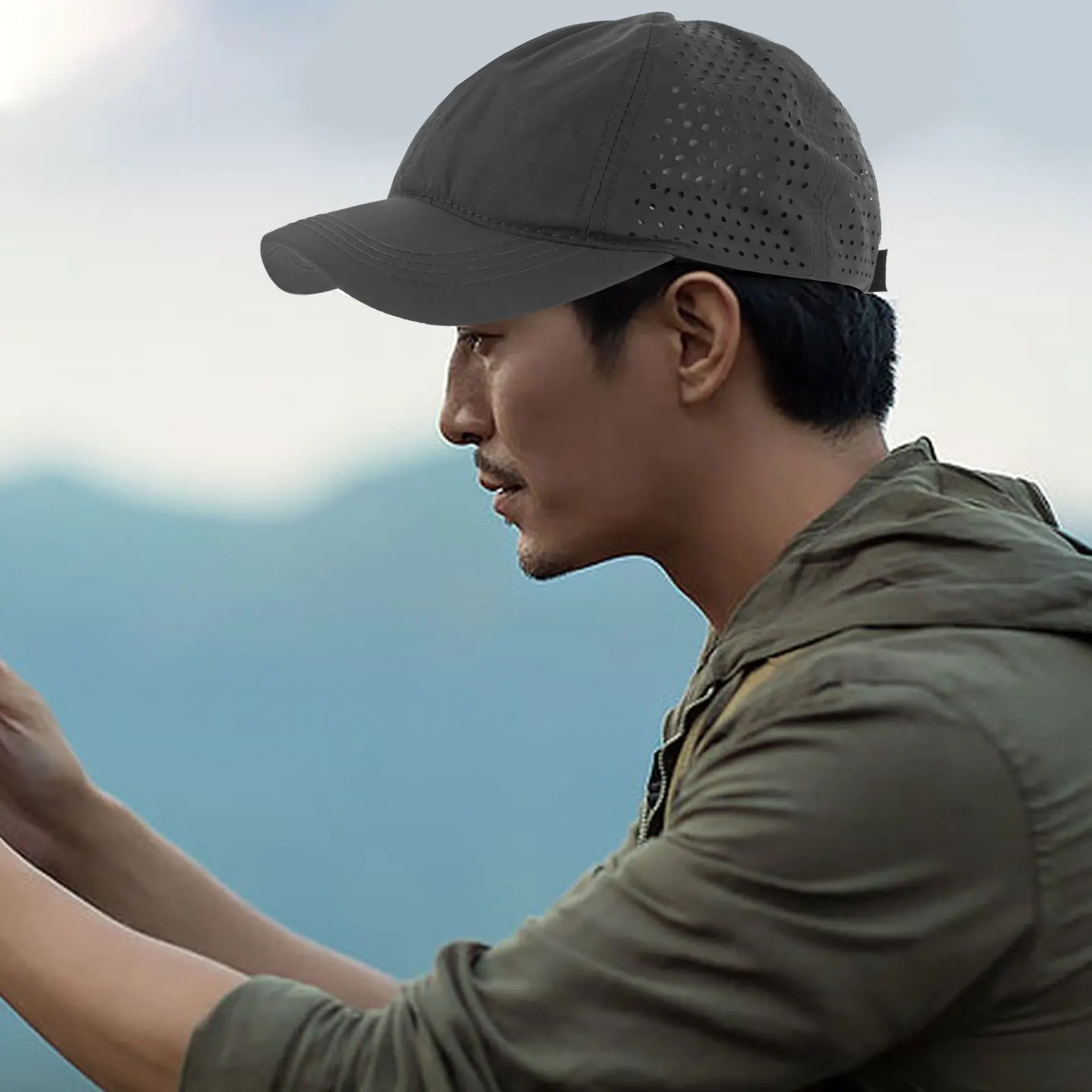 

Summer Baseball Cap Cap Dark Grey Breathable Mesh Hat Lightweight Durable Sun Protection Outdoor Sports