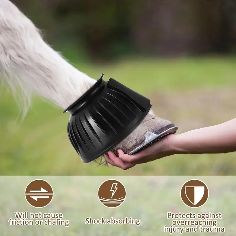 Horse Bell Boots 2pcs Rubber No-Turn Horse Bell Boots Soft Equine Boots Protective Gear Accessories for Training Equipment