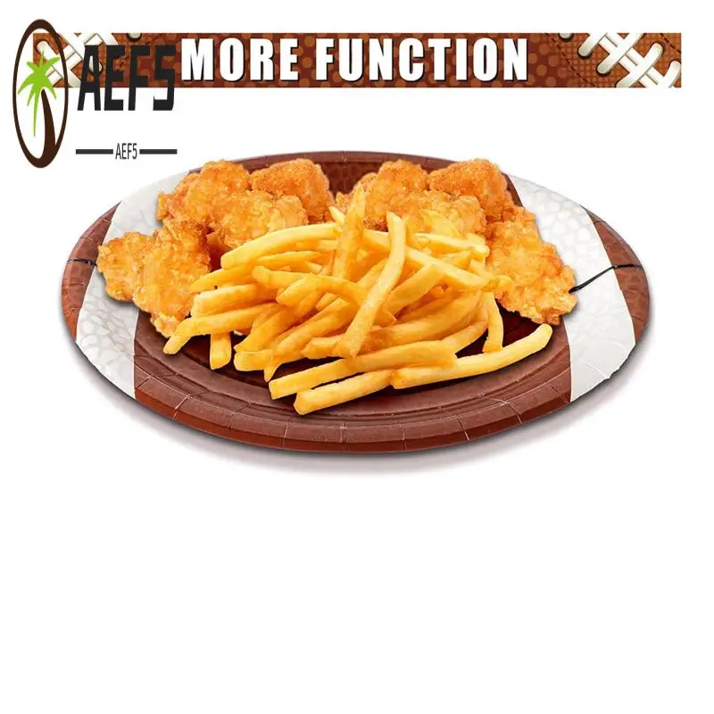 

AEF5-50 шт. одноразовые бумажные обеденные тарелки в форме футбола, посуда для занятий спортом на открытом воздухе, товары для дня рождения, футбола и вечеринки