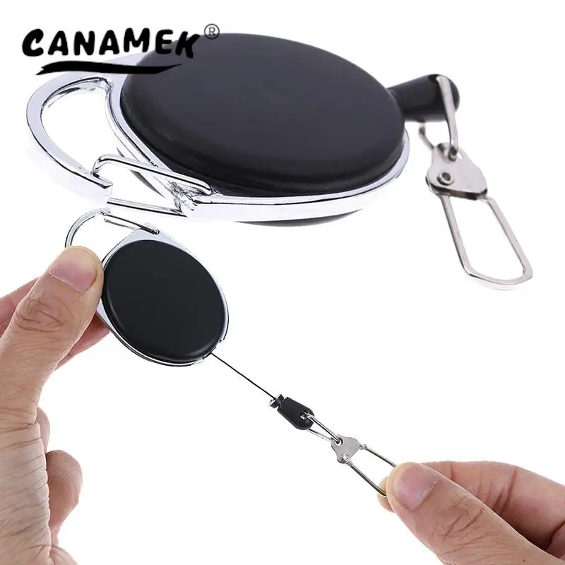 Rückstoß ausziehbarer Metalldraht Schlüssel anhänger Ring Gürtel clip Zug Schlüssel ring Einziehen ID-Karte Ausweis halter