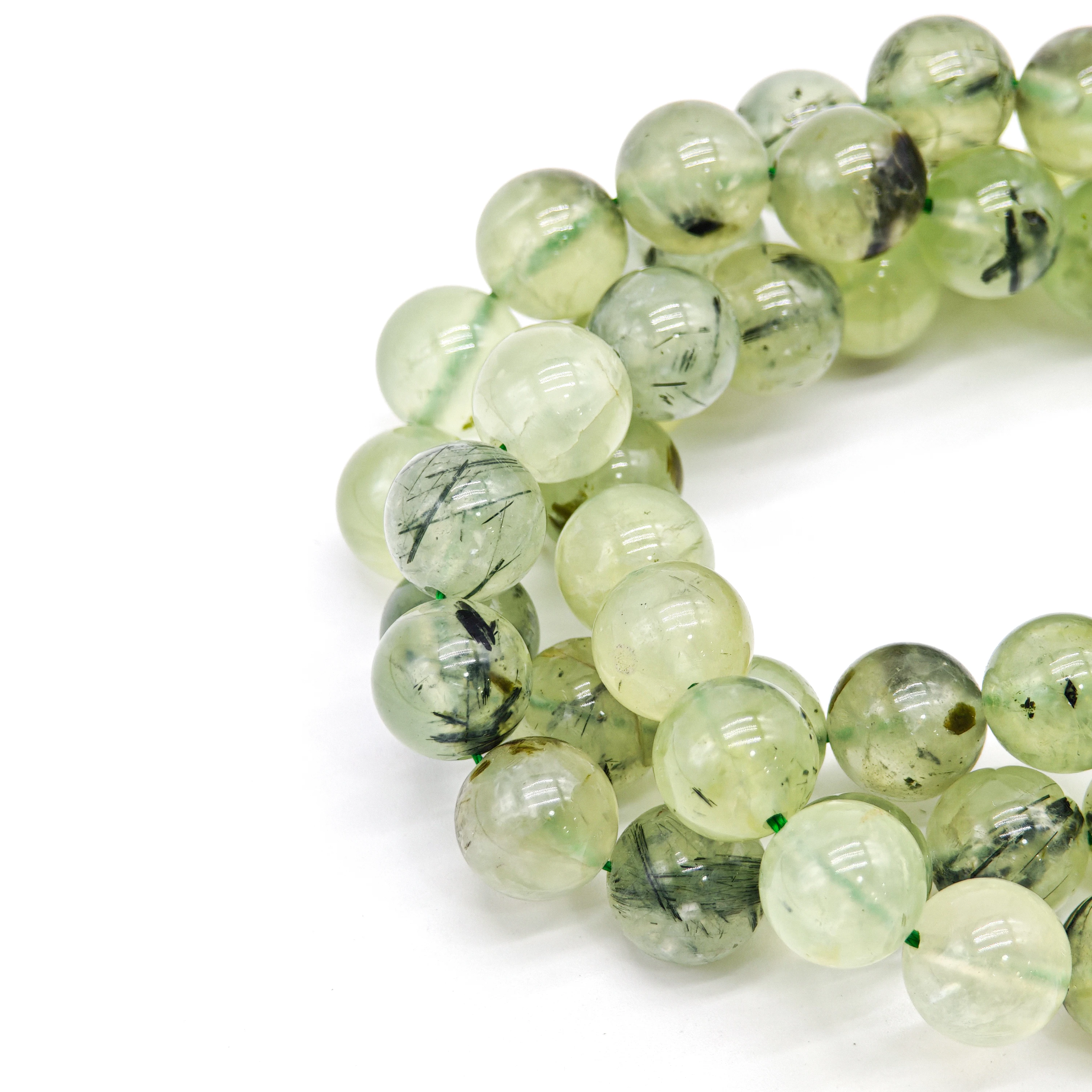 High-Quality 100% Natural Prehnite 8/10/mm Round Beads, for DIY Bracelets or Necklaces Jewelry, 15 Inches