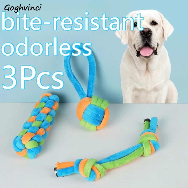 

Игрушки для собак: жевательные веревочные игрушки, устойчивые к укусам, интерактивные, забавные, для дрессировки, 3 шт., без запаха, безопасные, прочные, милые, в стиле INS
