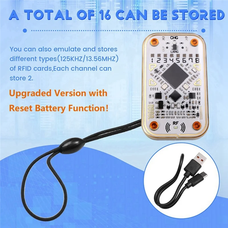 

ABGI-Chameleon Ultra RFID Smart Chip Reader Emulator +5UID+6CUID Card 125Khz 13.56Mhz Card Decode NFC Duplicator