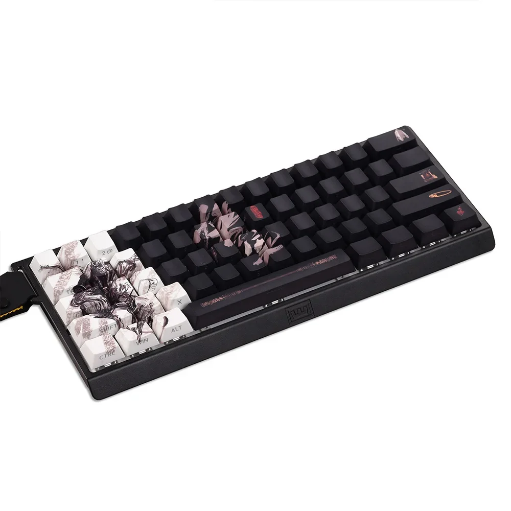 Imagem -05 - Anime Gameing Preto Mito Wukong Cherry Perfil Keycaps Cap Teclado Mecânica Pbt Dye Sub Jogo Switch mx 130 Chaves