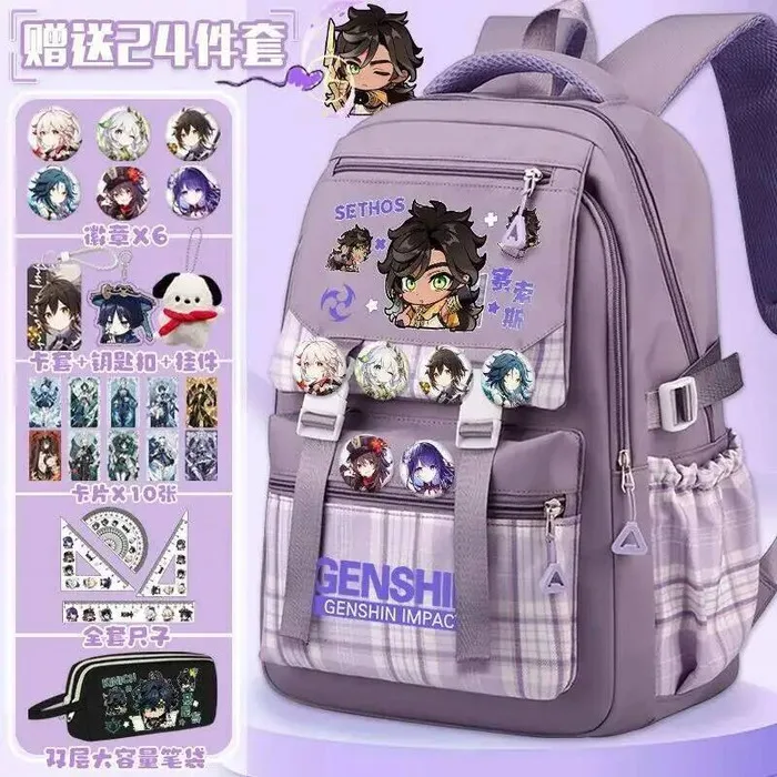 

Genshin Impact Косплей Kinich Mavuika Yumçouki Mizuki Citlali High Capacity School Student Рюкзак с подвеской Рюкзак Сумка Аниме