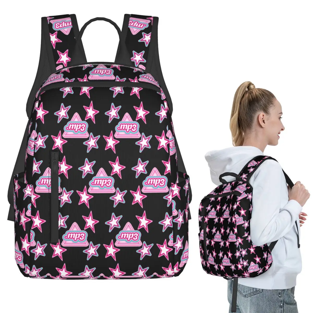 

MP3 Emilia Mernes Backpack Student BookBag Kids School Bag Computer Shoulder Bags Men Women