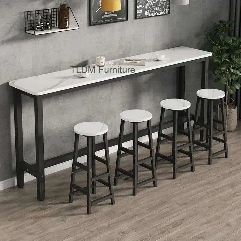 

Light Luxury Wall Bar Tables Modern Home Balcony High Bar Table Restaurant Long Tables Partition Narrow Table for Bar Furniture