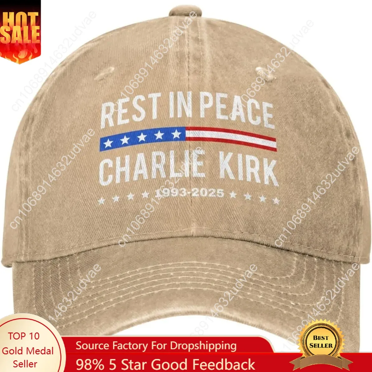 

Rest in Peace Charlie Kirk Hats Memorial Tribute Charlie 1993 2025 Denim Cap