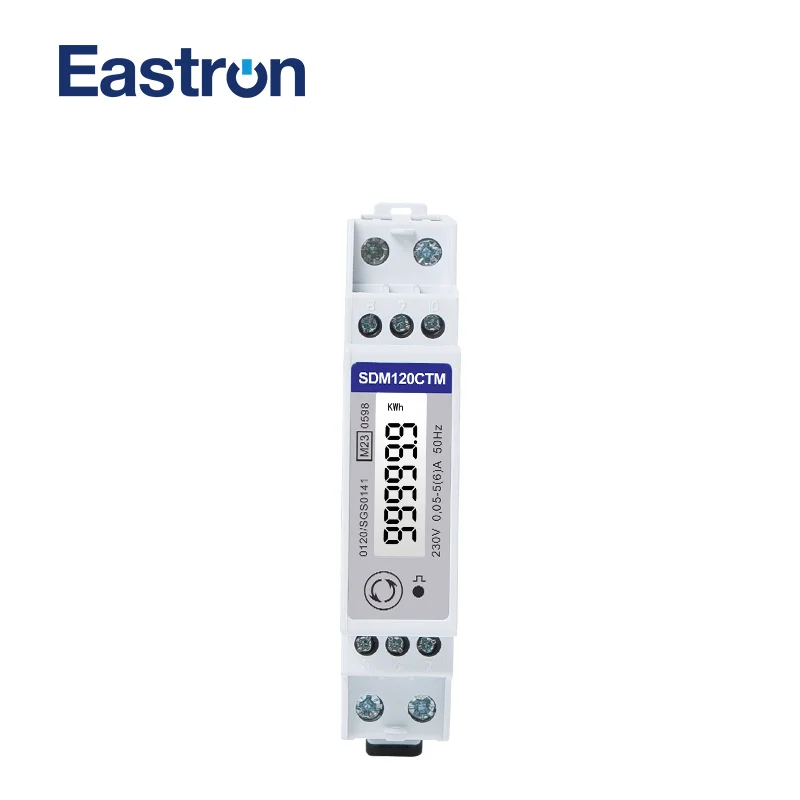 Meados de Rs485 Kwh Kwh u i p q pf hz Medida do Dmd Medidor de Energia Conectado ct do Trilho do Ruído Sdm120ct-modbus
