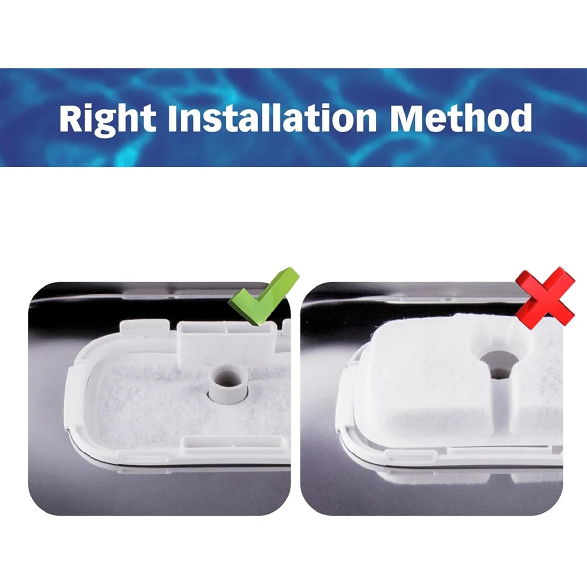 A44TCat น้ําพุตัวกรองทดแทนสําหรับ PETLIBRO PLWF105/PLWF115/PLWF005 น้ําพุสัตว์เลี้ยง Triple Filtration