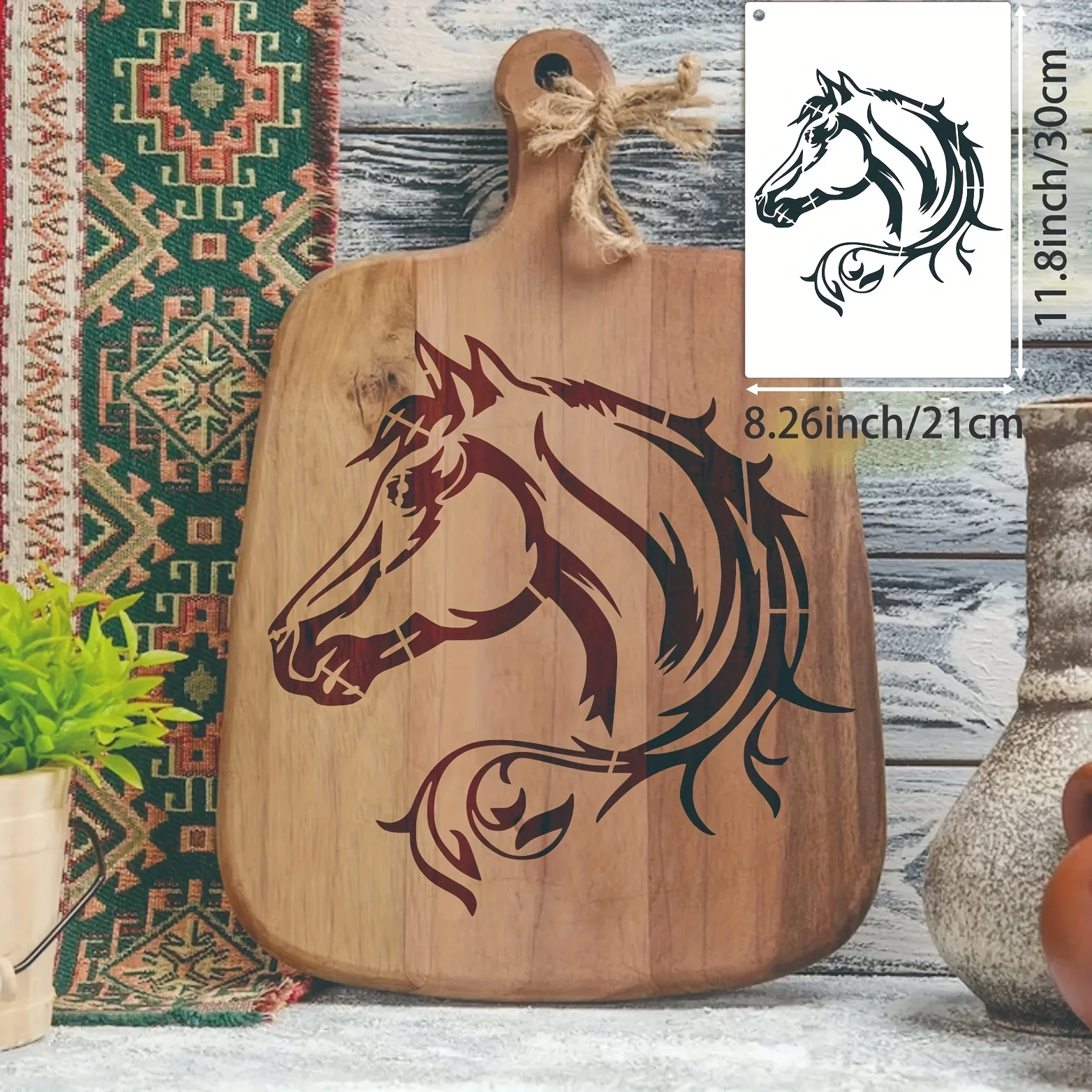 6 Reusable Horse Templates: Suitable for DIY Projects, Including 6 Templates That Can Be Used for Signs, Shirts, Pillows, Canvas, Etc