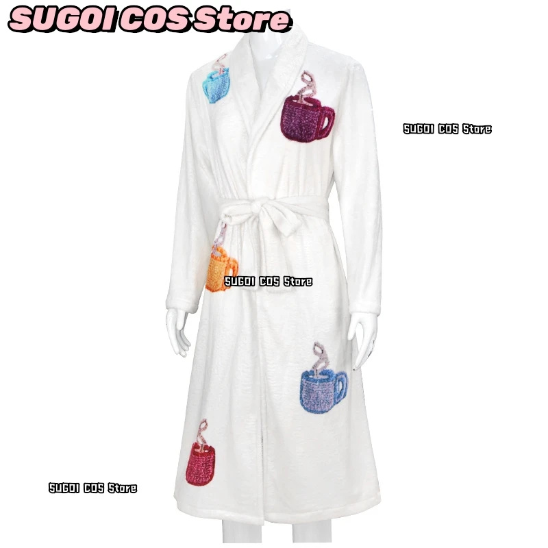 Fight Movie Club Fantasia The Narrator Cosplay Costume Solid Color Lapel Bathrobe Long-Sleeved Robe Homewear Role-play Suit