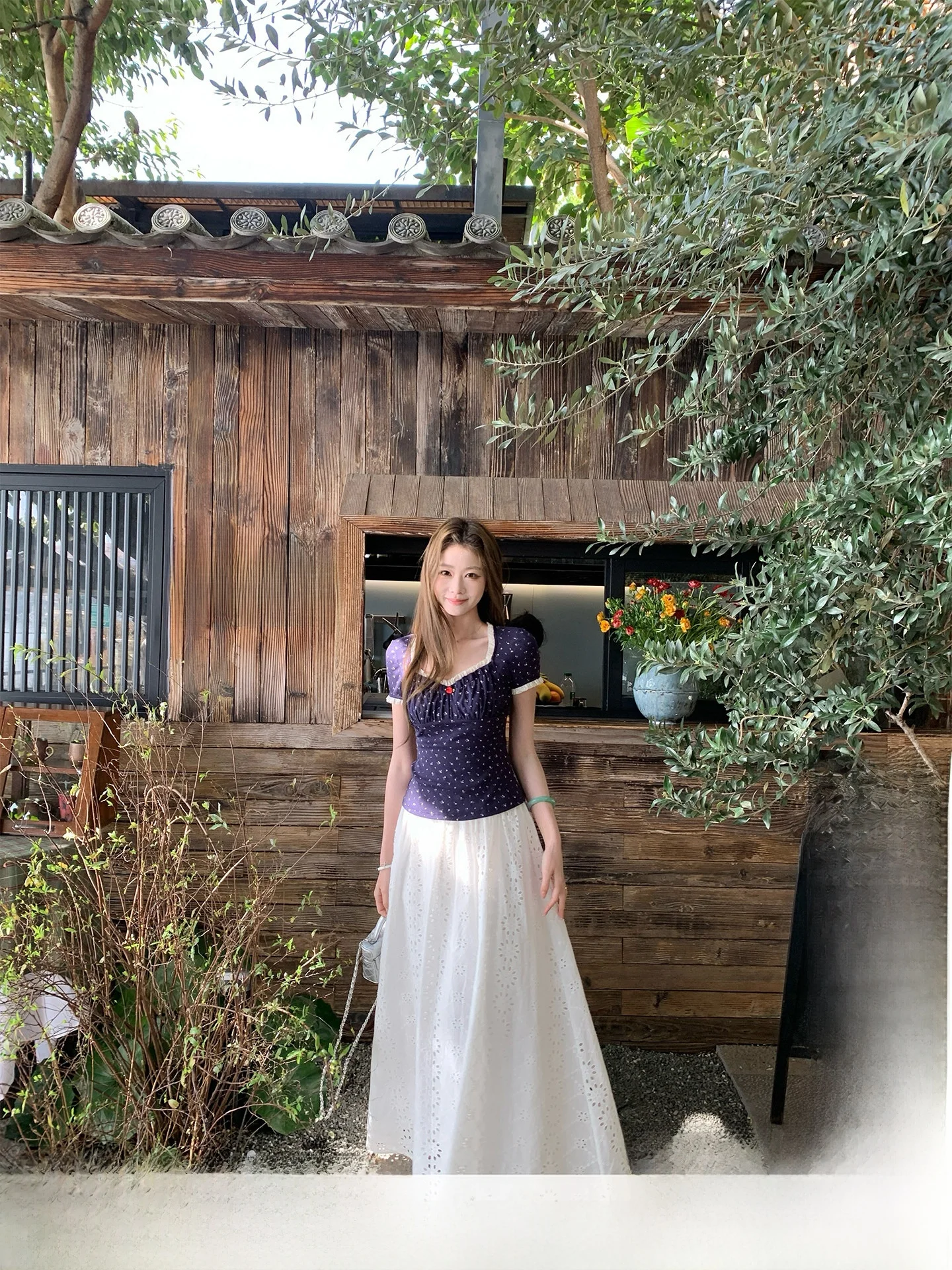 

Elegant White Hollow out Embroidered Long Skirt Women's Summer Korean Style High Waist A-Line Cotton Skirt for Ladies