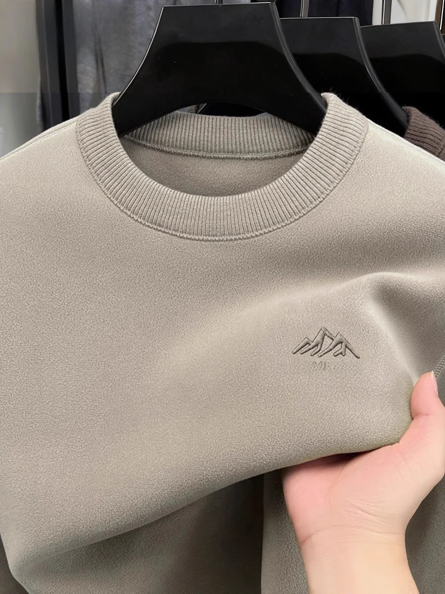 

Мужской свитер-толстовка из высококачественного трикотажа, цельный, осенне-зимний, 2026, новинка, теплый, с круглым вырезом, стильный