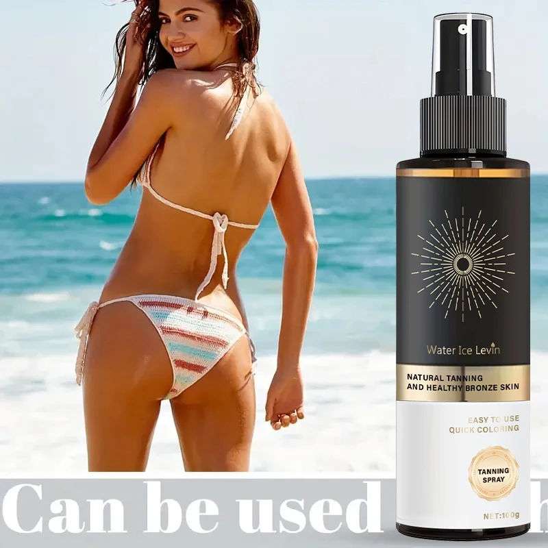 WaterIceLevin Natural Tanning Spray. Quick Bronze, Healthy Glow. Easy Use. Provides Streak-Free, Even, Natural Tan. 100ml