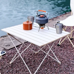 Practical Can Folding Rack Aluminum Alloy Egg Roll Table Camping Portable Equipment Barbecue Food Placement Desk