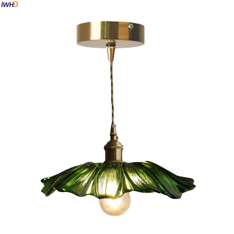 

IWHD Nordic Minimalism LED Pendant Lights For Kitchen Island Living Room Kitchen Copper Glass Hanging Lamp Lighting Hanglampen