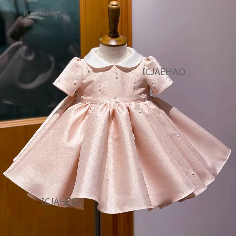 

Party Dresses 2025 Children First Birthday For BabyCeremonial Dress Infant Wedding Vestidos Girls Princess White Gown Kids Girl