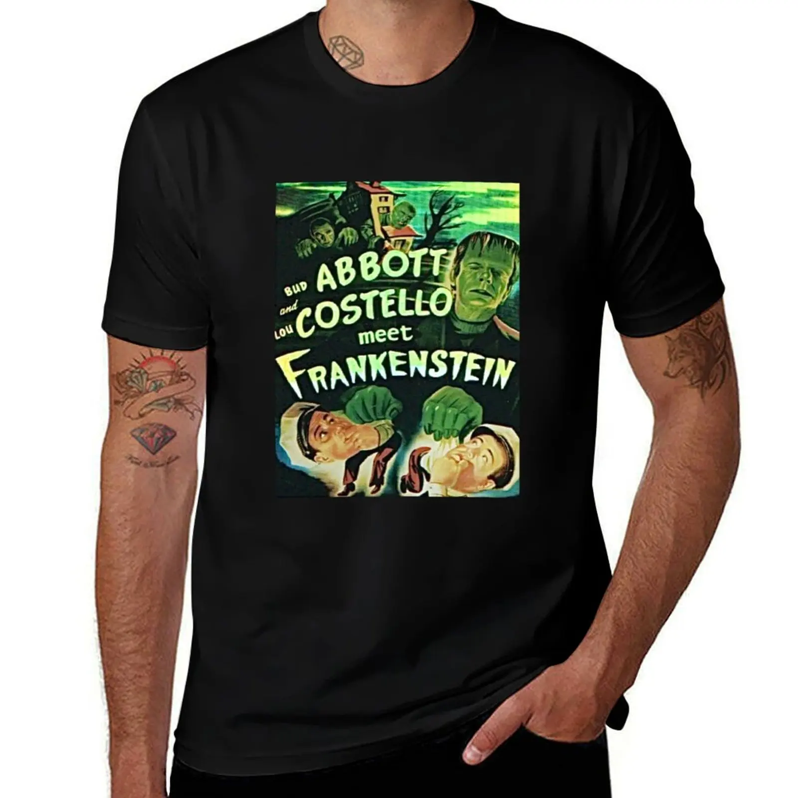 Abbott and Costello meet Frankenstein T-Shirt men t shirt cotton 100% T-Shirt
