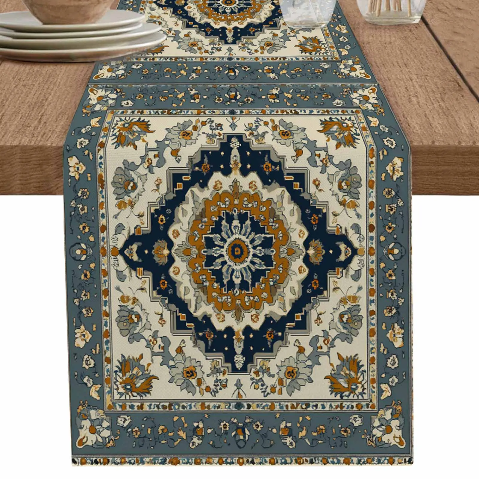 

Classical Ethnic Traditional Flowers Table Runner Kitchen Decor Tablecloth Placemat Hotel Home Wedding Decor Table Runners