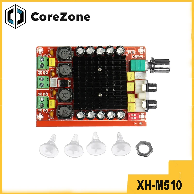 XH-M510 TDA7498 Digital Amplifier Board 2*100W High Power Car Audio Amplifier DC 14-34V