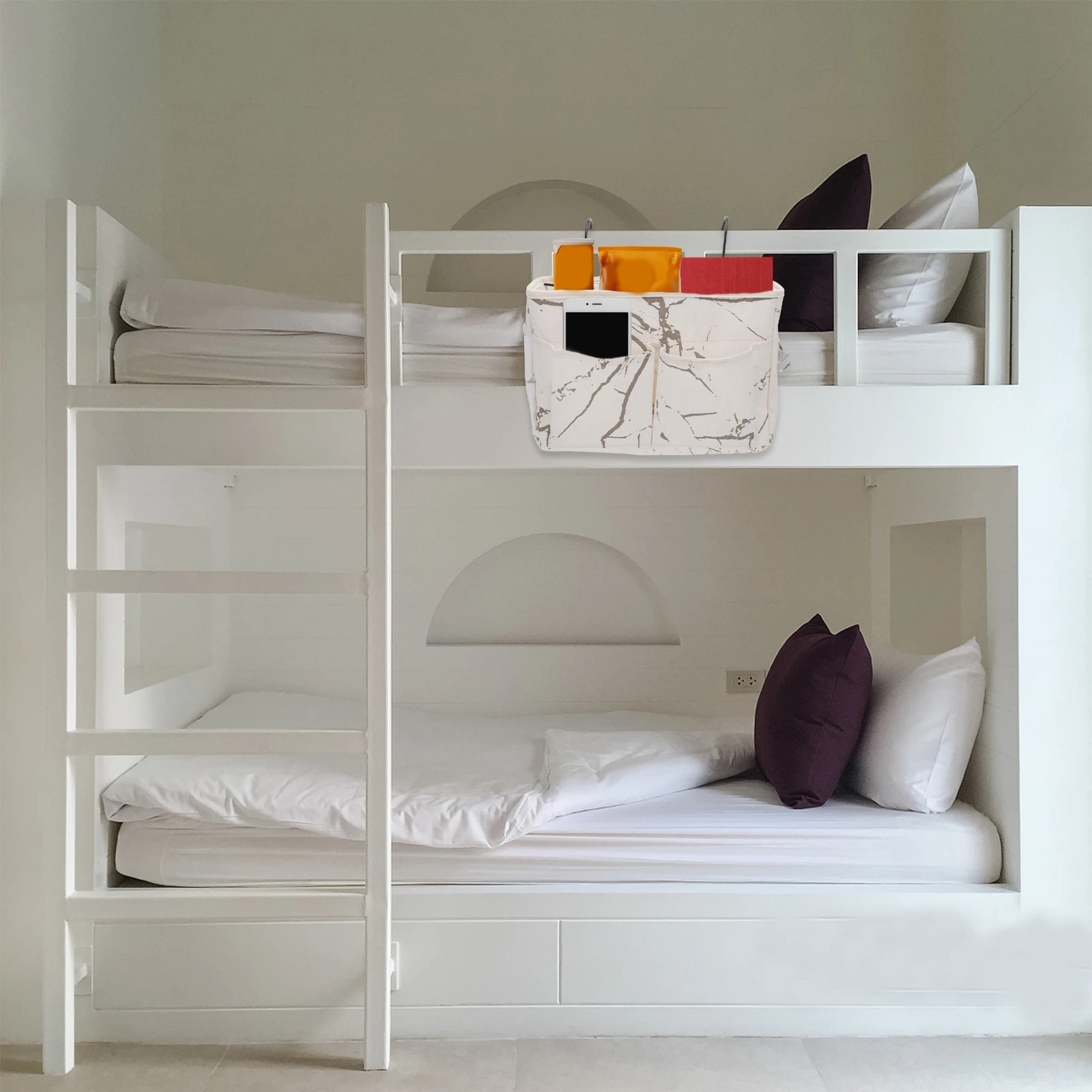 

Creative Fabric Storage Bag Multi grid Hanging ganizer Beside Bed Bedroom Large Capacity Cotton Cloth Chic Unique