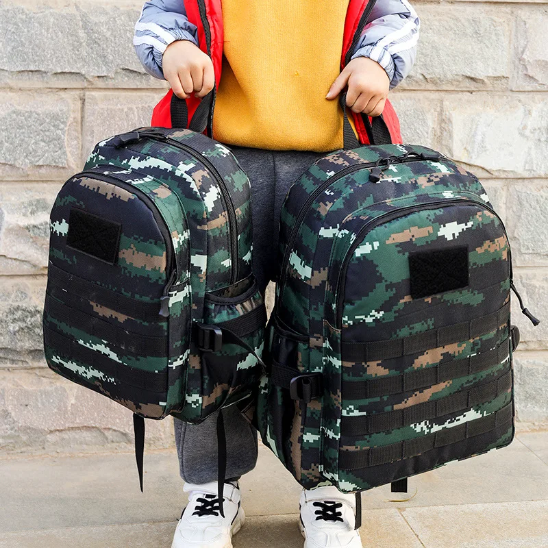 Kinderen Tactische Rugzak Kleine Student Schooltas Kinderen Outdoor Wandelen Reizen Sportrugzak Zomerkamp Camouflage Rugzak
