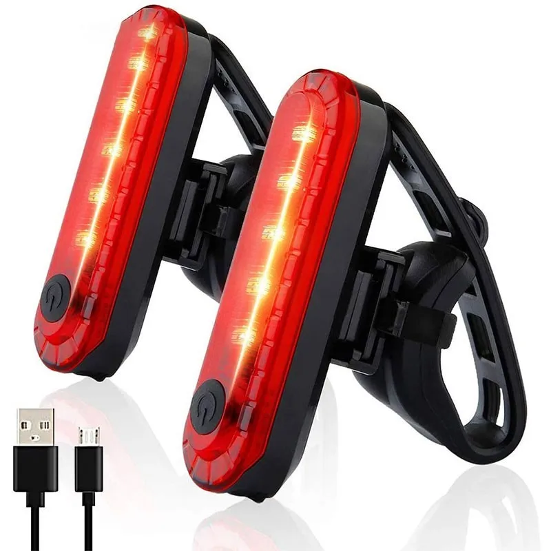 ZK30 Rear Bike Tail Light USB Rechargeable Red Ultra Bright Taillights Fit On Bicycle/Helmet Easy to Install for Cycling