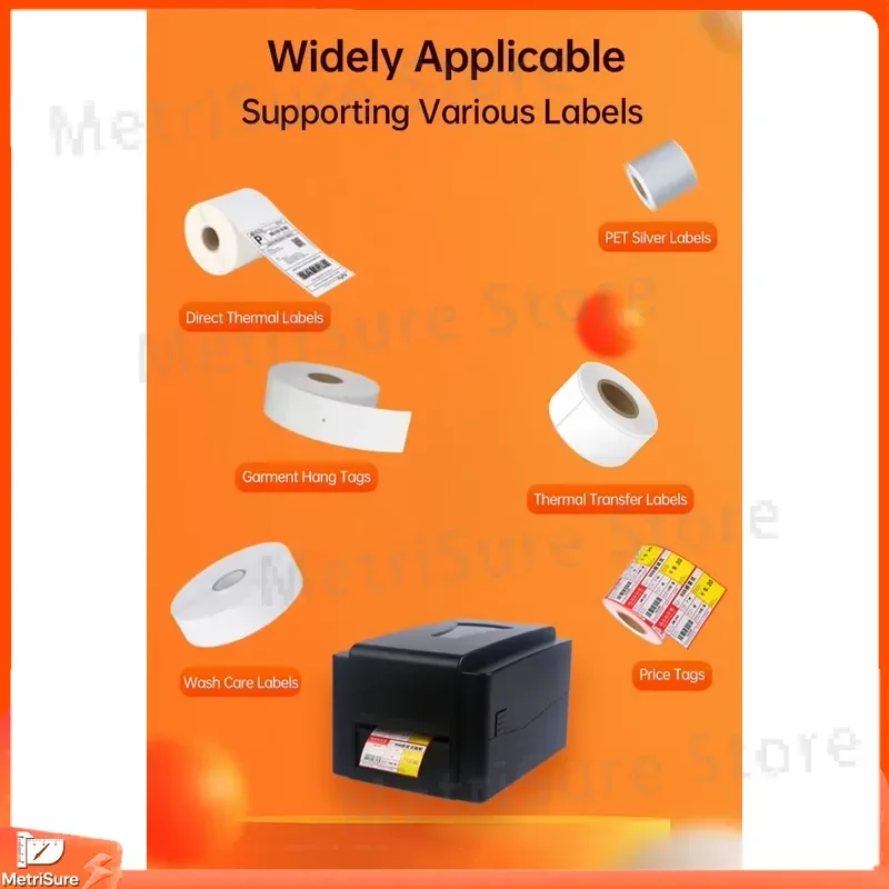 Industrial Grade 600dpi Thermal Transfer Label Printer Barcode Printer Color Ribbon Printer for Shipping Labels Inventory