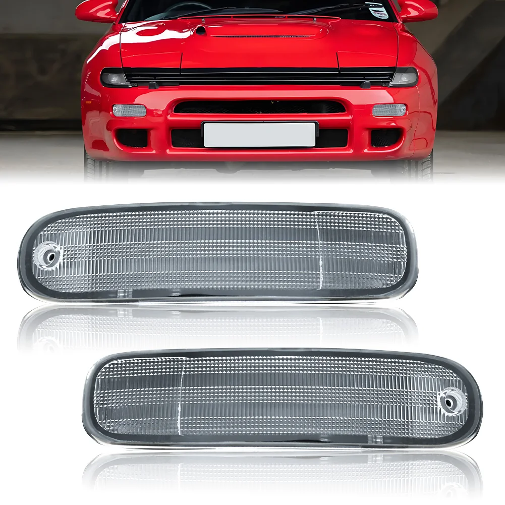 2Pcs Front Bumper Daytime Running Light Turn Signal Light Parking Light Cover For 1990 1991 1992 1993 Toyota Celica No Bulb