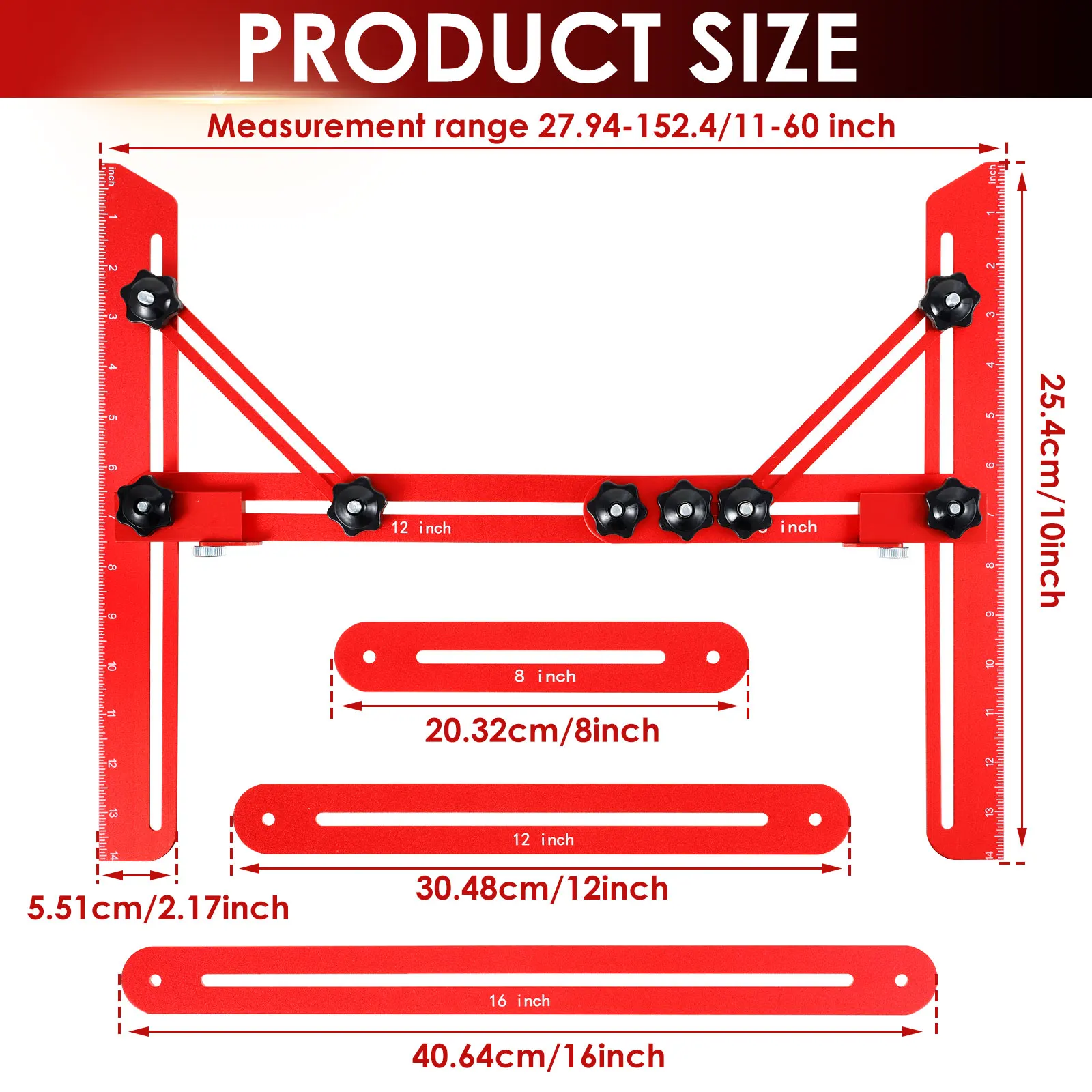 Stair Tread Template Tool Aluminum Alloy Flexible Easy Adjustment Stair Gauge Stair for Stairs Risers Shelves Partitions