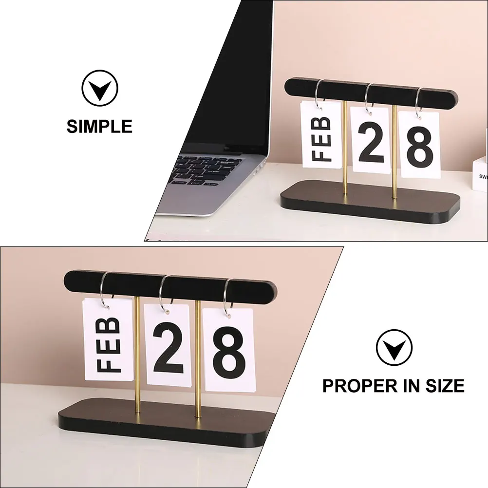 

Flip Calendar Office Accessories Desk Associates Women Wall-mounted Teacher Stuff Wood Tabletop Daily Miss