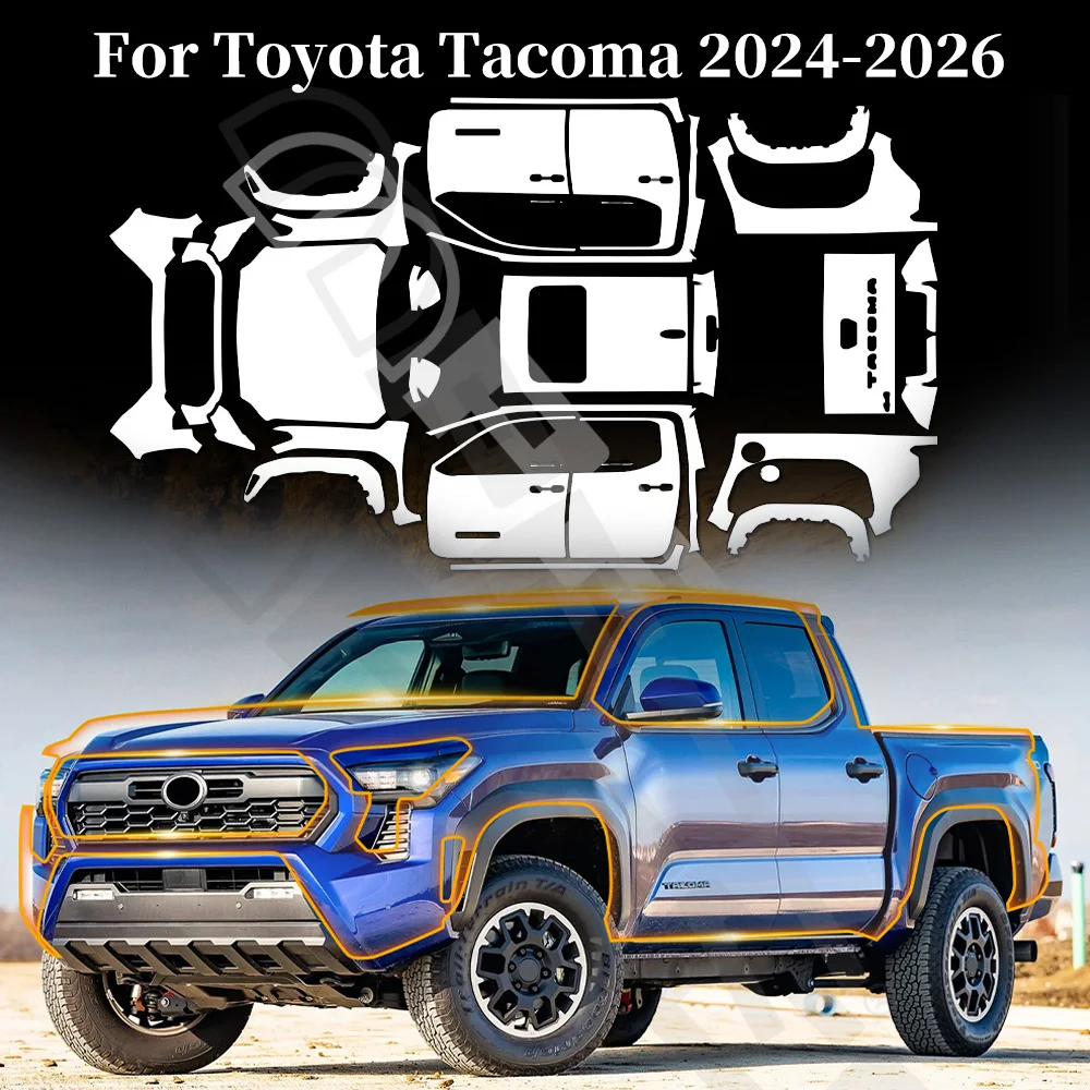 

For Toyota Tacoma 2024-2026 TPU Paint Protection Film Pre-cut PPF Car Body Anti-Scratch Clear Bra Resistant Repairable Invisible