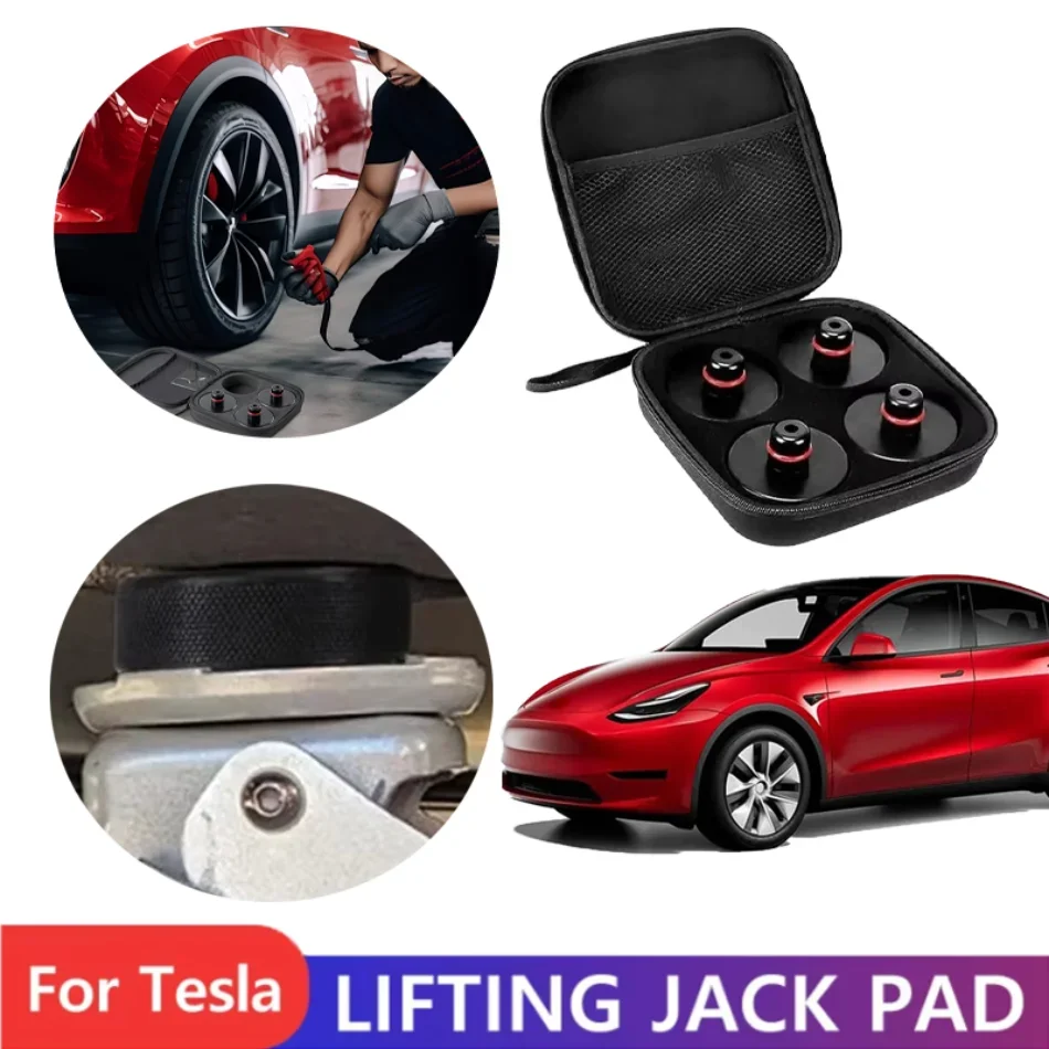 

Black Rubber Jack for Model 3 Y S X Lifting Point Support Rubber Pads Lifting Adapter Tool with Storage Box Auto Accessories