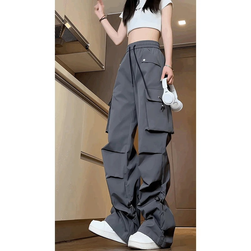 Cargobroek Dames Marine Vier seizoenen Canvas Polyester Gesplitst Klimmen Functioneel Bergbeklimmen Sneldrogend Ademend Oversize