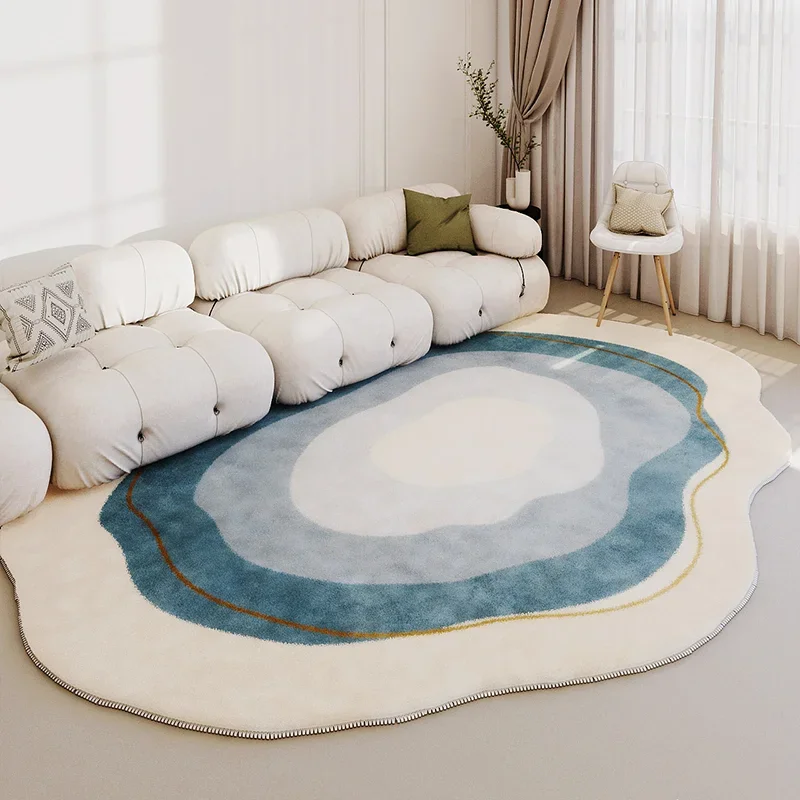 Modern Irregular Washable Living Room Carpet Light Luxury Thickened Soft Bedroom Carpets Anti Dirty Non Slip Children Room Rug