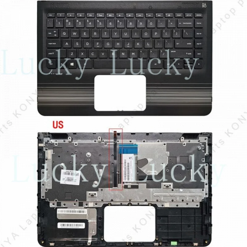 

f New For HP Pavilion X360 13-U M3-U TPN-W118 Laptop Palmrest Upper Cover Keyboard
