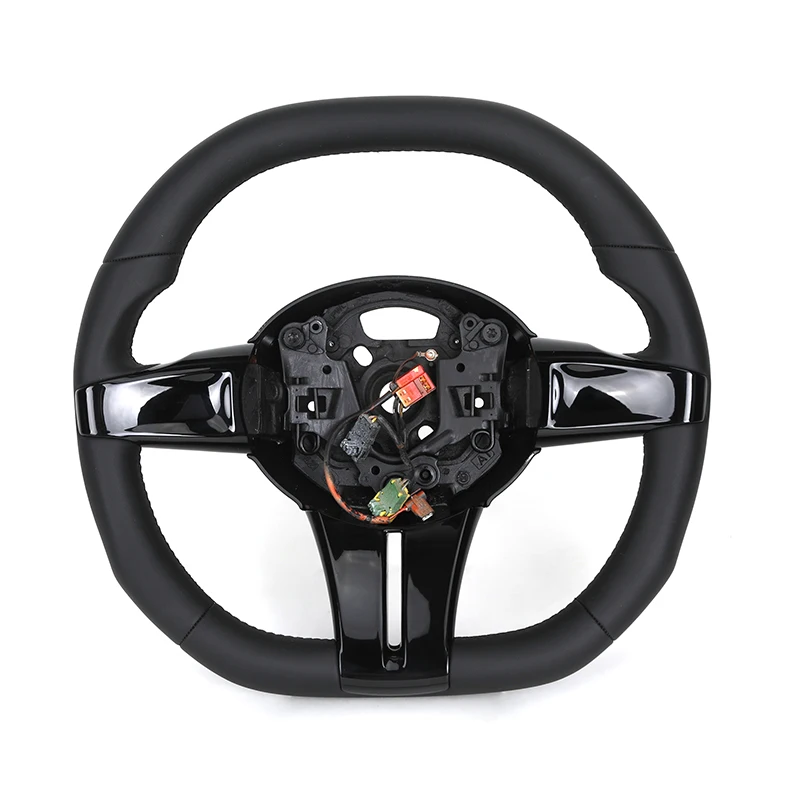 

With Piano Black Trim Flat Bottom Full Leather M SPort Steering Wheel for Z4 E85 E86 Roadster