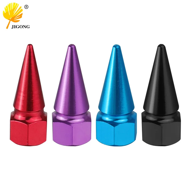 Tire valve cap, universal core , hexagonal short pointed aluminum alloy