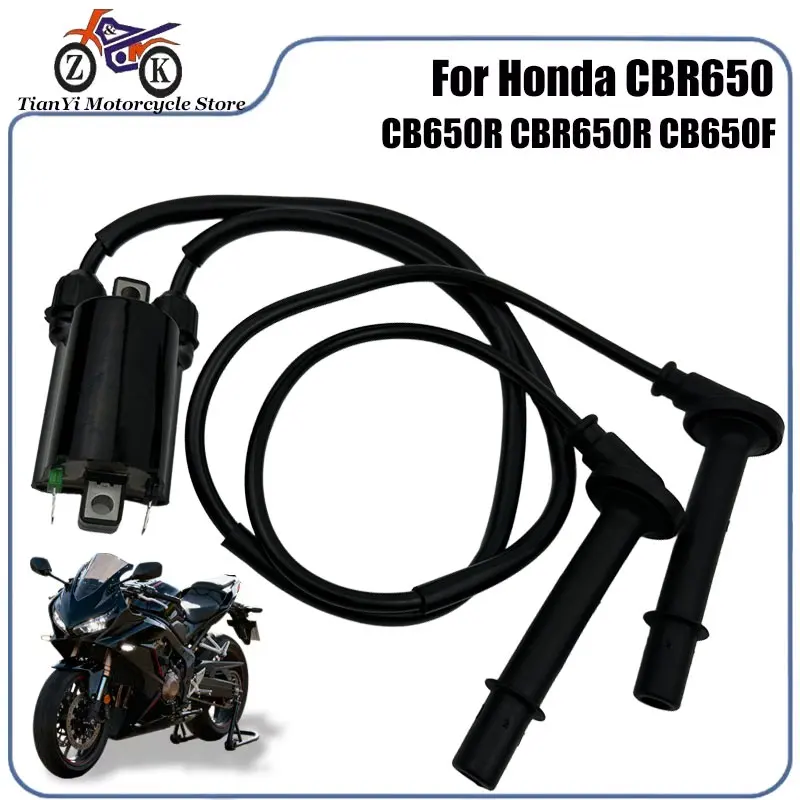 

1 шт., катушка зажигания мотоцикла для Honda CBR650 CB650R CBR650R CB650F, набор колпачков для проводов зажигания, сменные аксессуары для мотоциклов