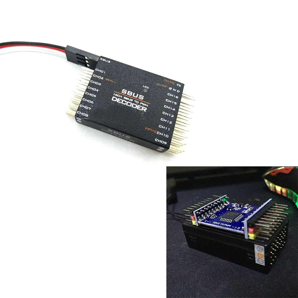 SBUS to 16CH PWM Converter SBUS to PWM/PPM Decoders Two Way PPM Support Conversion for Futaba Orange Frsky SBUS Signals