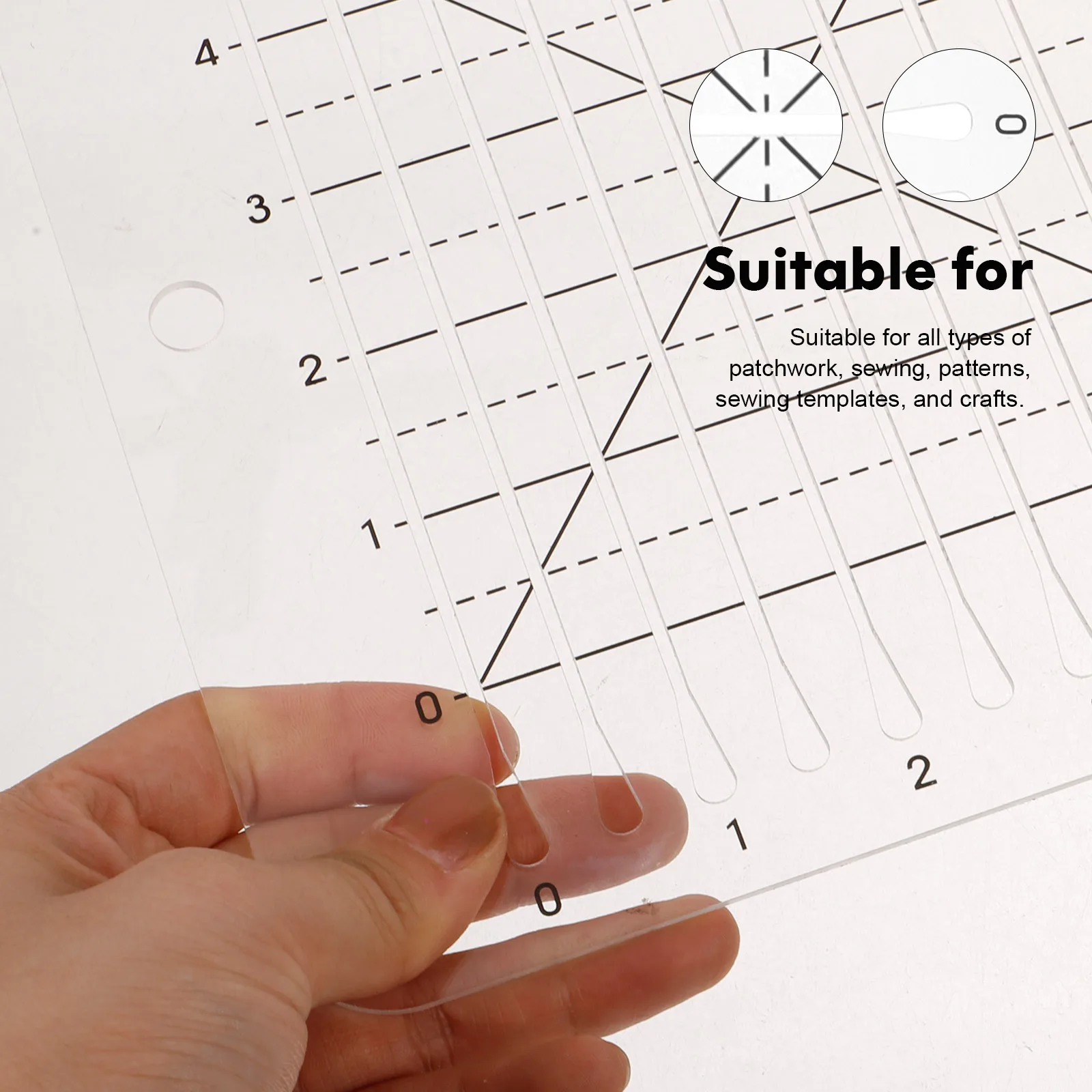 

Quilting Templates Square Shaped Acrylic Sewing Ruler 5 Inch Durable Patchwork Craft Tool Sewing Crafts Template