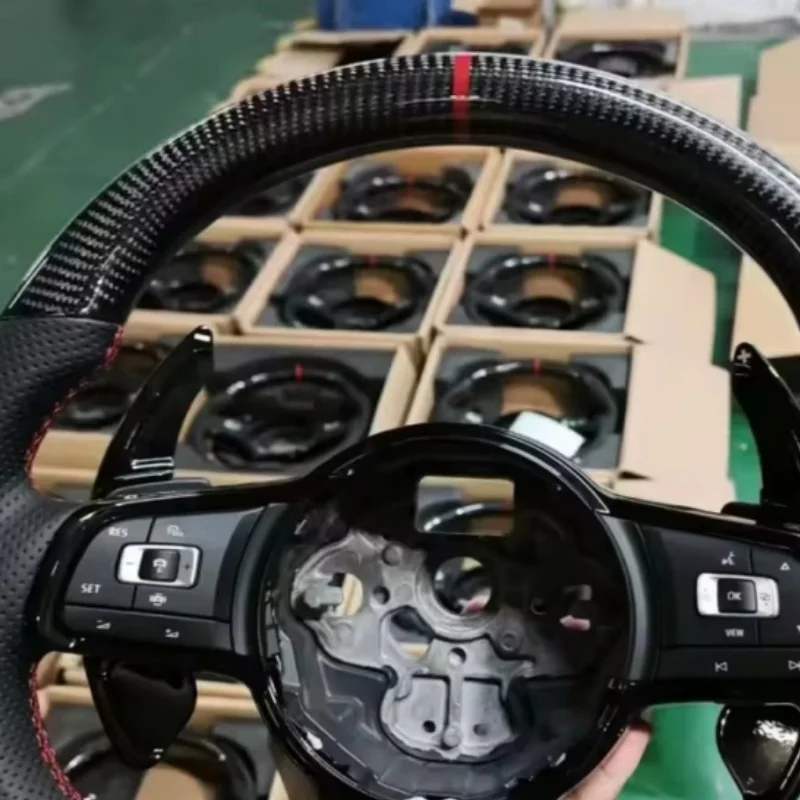 Customized Carbon Fiber Leather Car Steering Wheel For Volkswagen Golf 5 6 7 R MK5 MK6 MK7 Polo Passat B8 B6 CC Steering Wheel