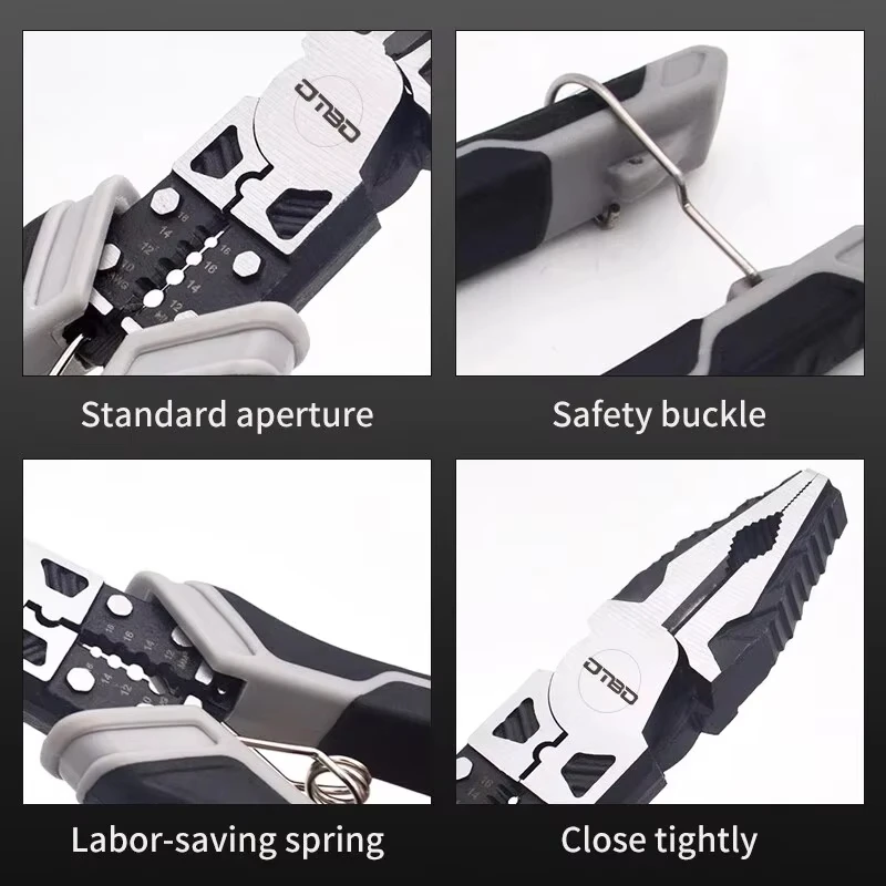 9\'\' Multifunction Pliers Set Combination Pliers Universal Needle Nose Pliers Hardware Tools Diagonal Pliers,Stripper,Crimper