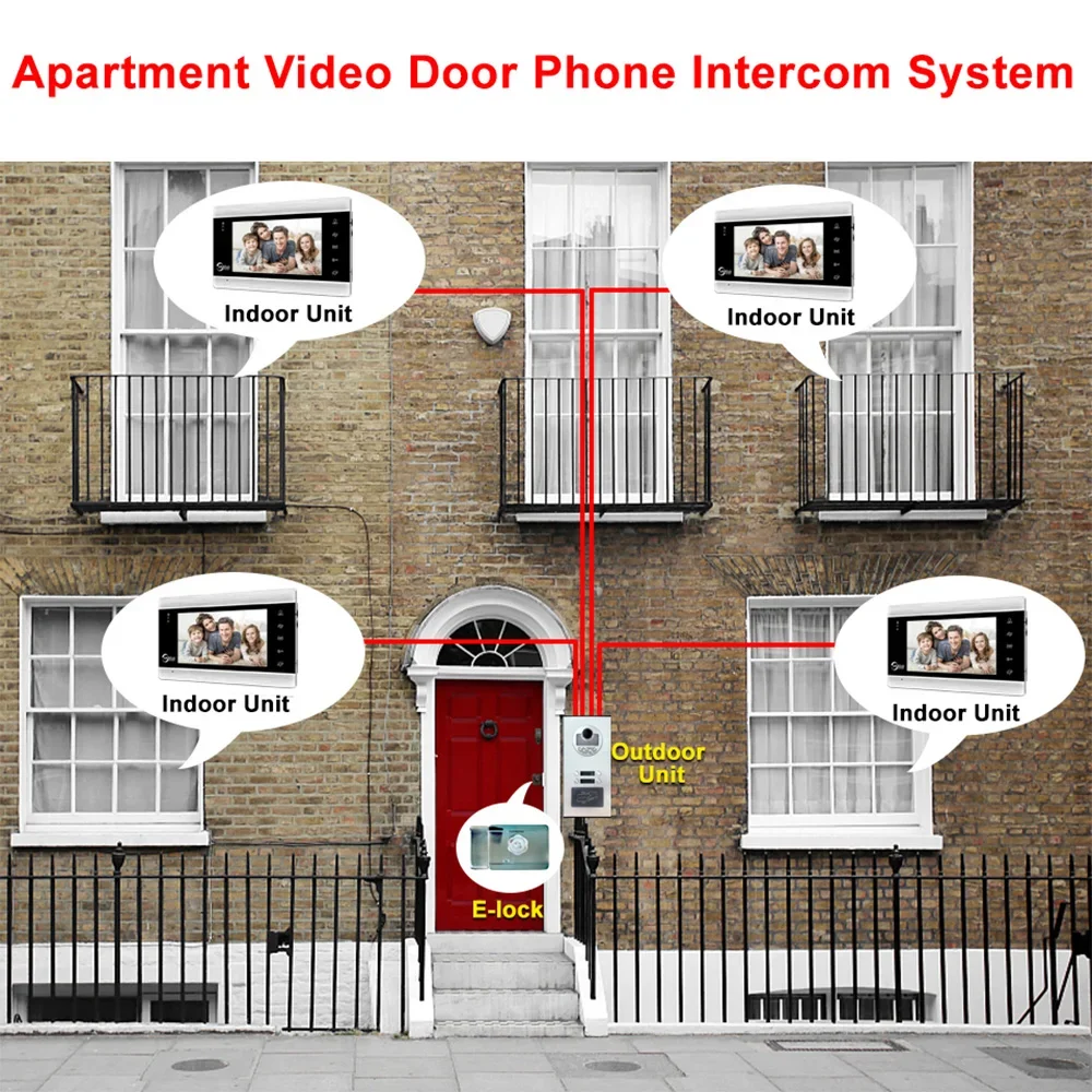 Multi-Family Building 7" Wifi Tuya Smart Video Intercom For Home Video Doorphone Doorbell Camera Villa Security System Apartment