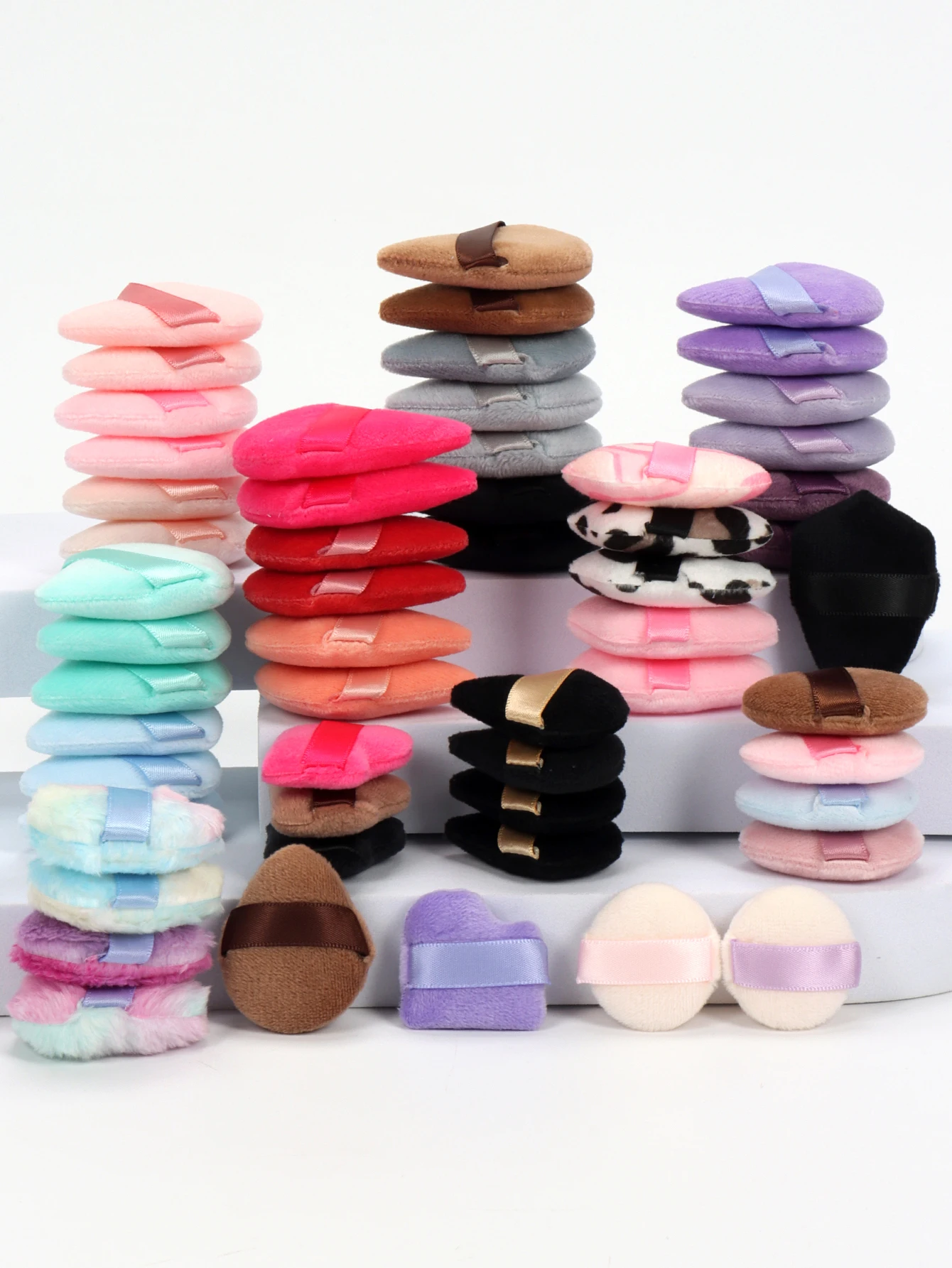 พัฟผ้าฝ้ายขนาดเล็กสุ่ม 10/20/40/60/80/100 ชิ้น ทําจากกํามะหยี่นุ่มพิเศษ เหมาะสําหรับทุกสภาพผิว