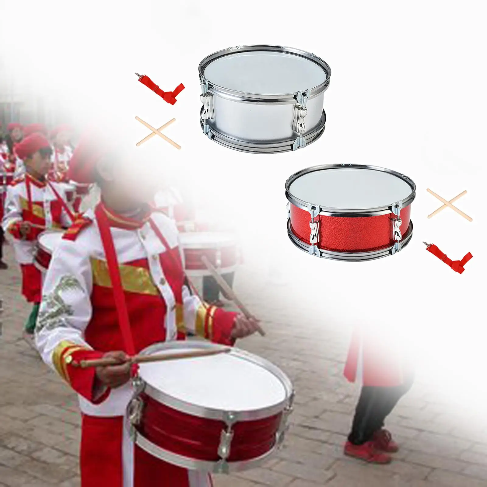 11inch Snare Drum Lightweight Portable Professional with Shoulder Strap Music Drums for Boys Children Teens Gifts