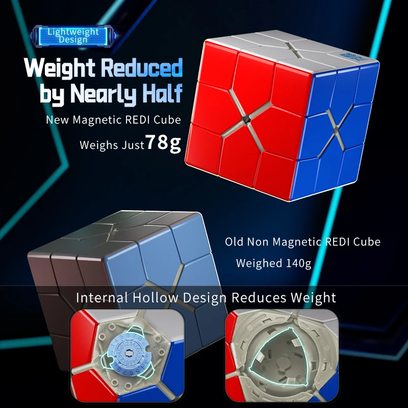 MoYu Redi Cube 3x3 الكرة الأساسية النسخة المغناطيسية مكعب ماجيك سرعة مكعب ستيكيرليس سوبر المهنية Speedcube لغز لعب الأطفال