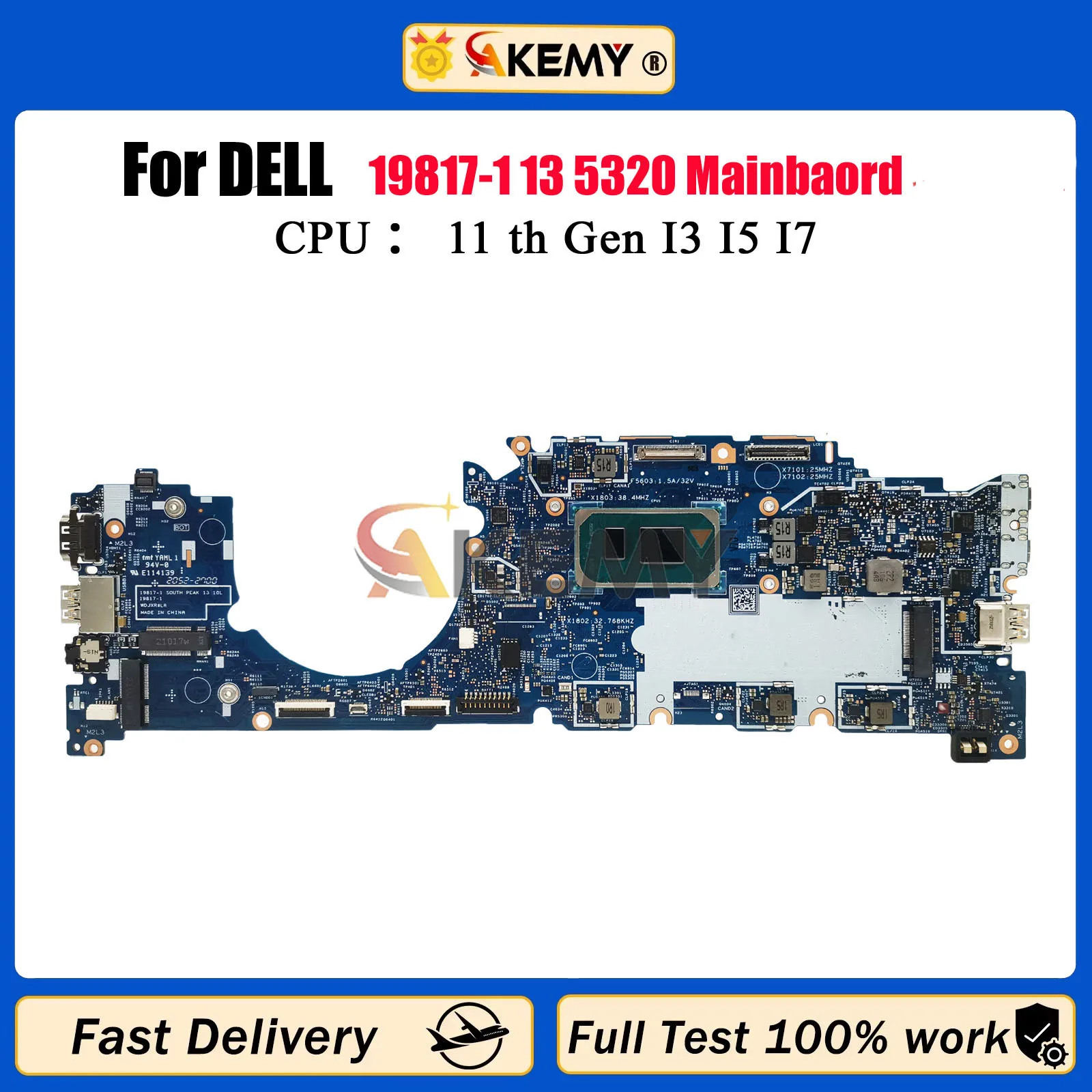 

For Dell Latitude 5320 Laptop Motherboard 19817-1 mainboard with i3 i5 i7 0Y7GXY 07VV14 01T1MD 0XHHKK 04V10D 100% Tested