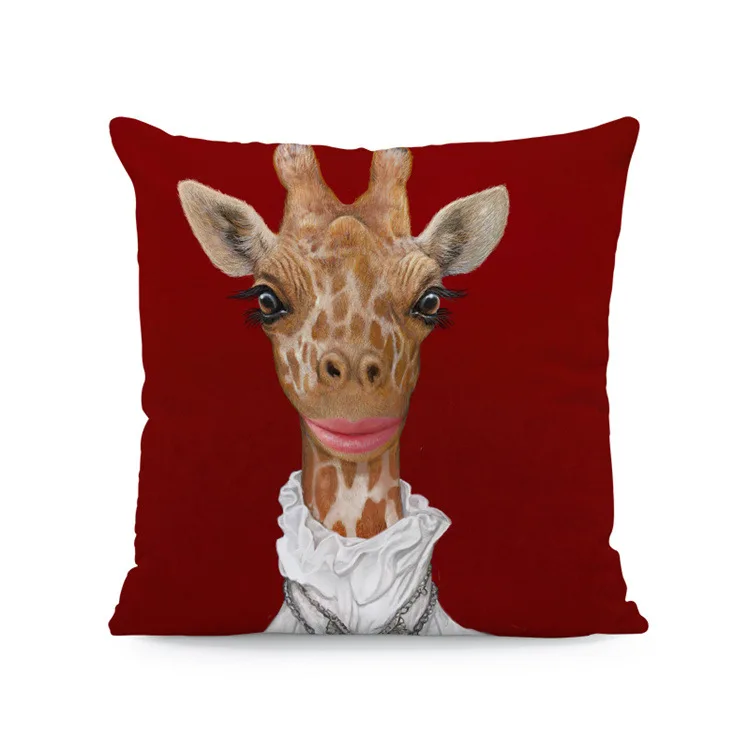 Dog Deer Pillow Case Elk Man Pillowcases for Pillows Interior for Home Decor Decorative Cushions for Elegant Sofa Pillow Cover